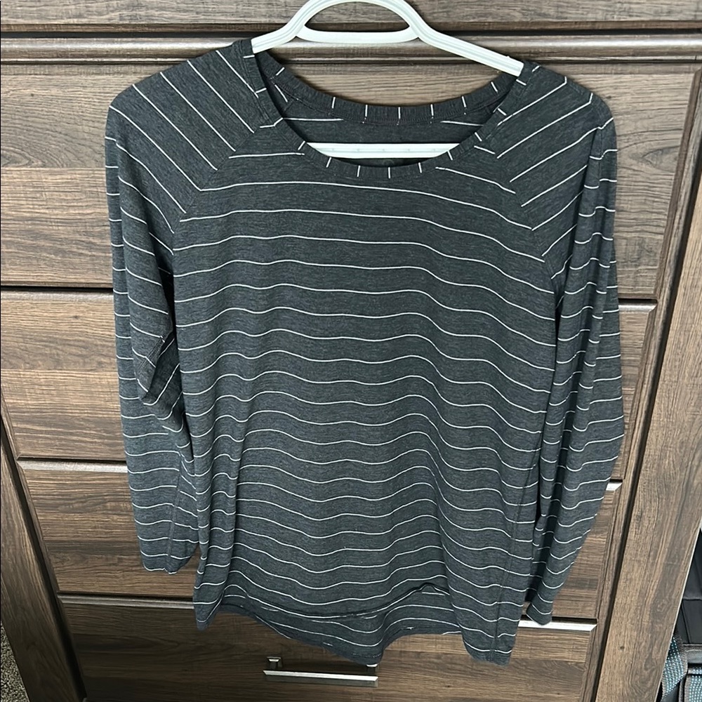 Gray Striped Women's Top